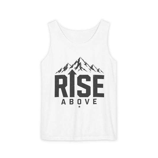 Rise Above Mountain Tank Top — Motivational Graphic Tank