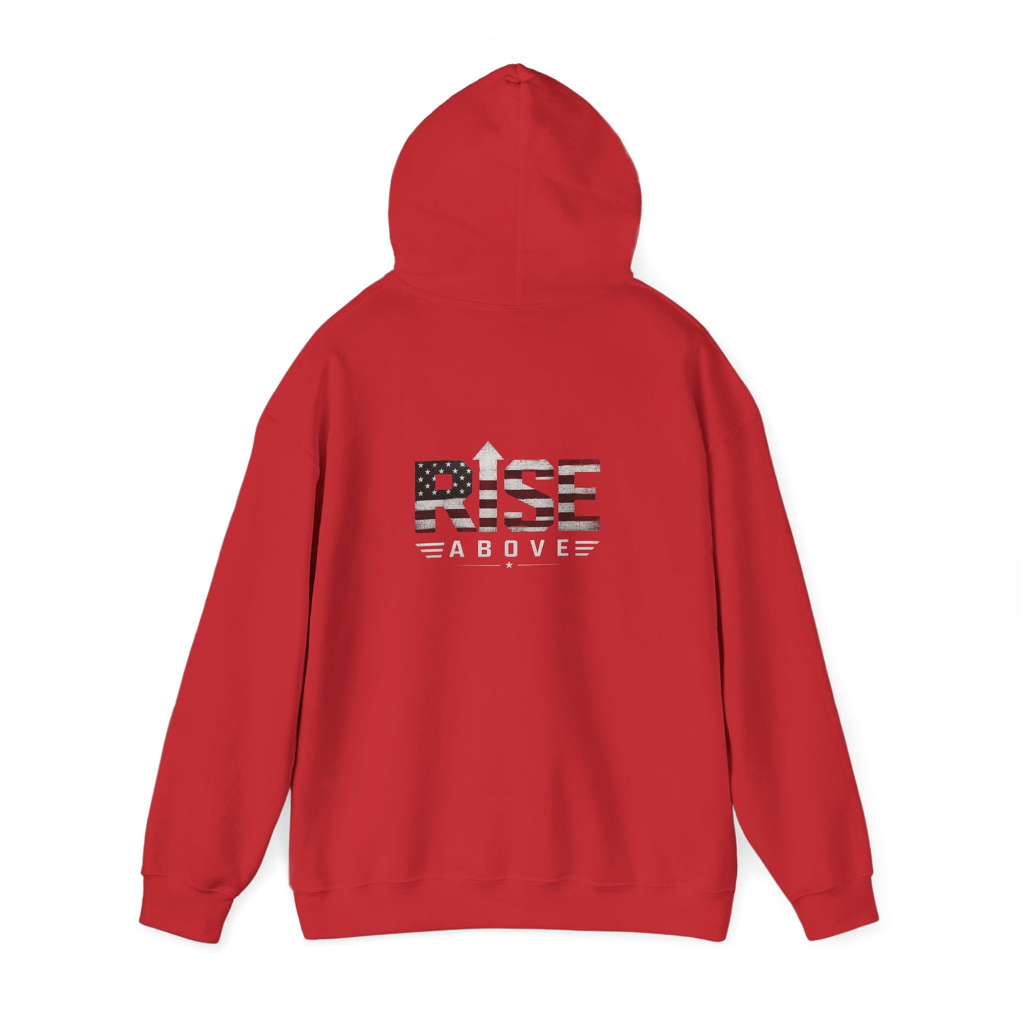Rise Above Hoodie – American Flag Patriotic Graphic Pullover