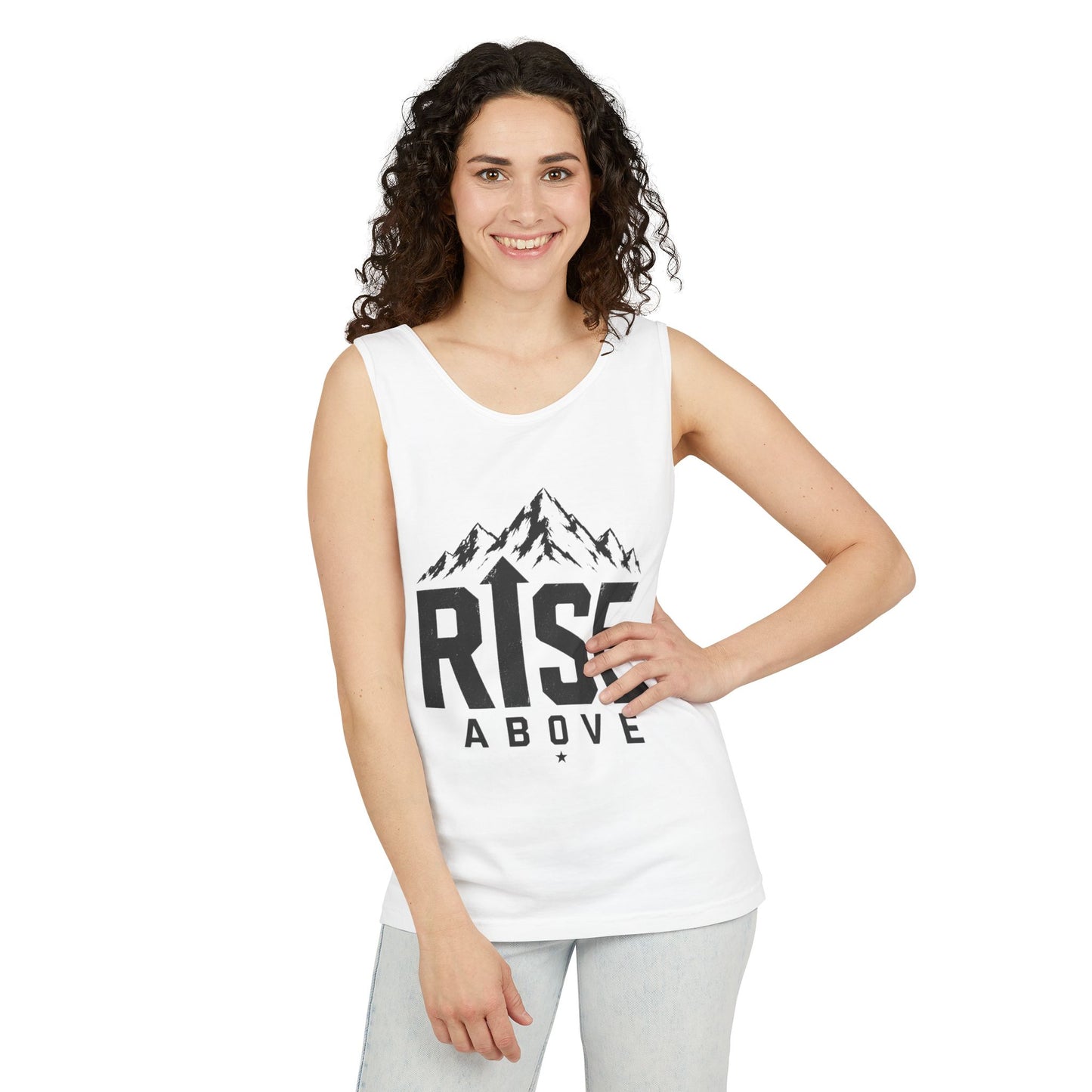 Rise Above Mountain Tank Top — Motivational Graphic Tank