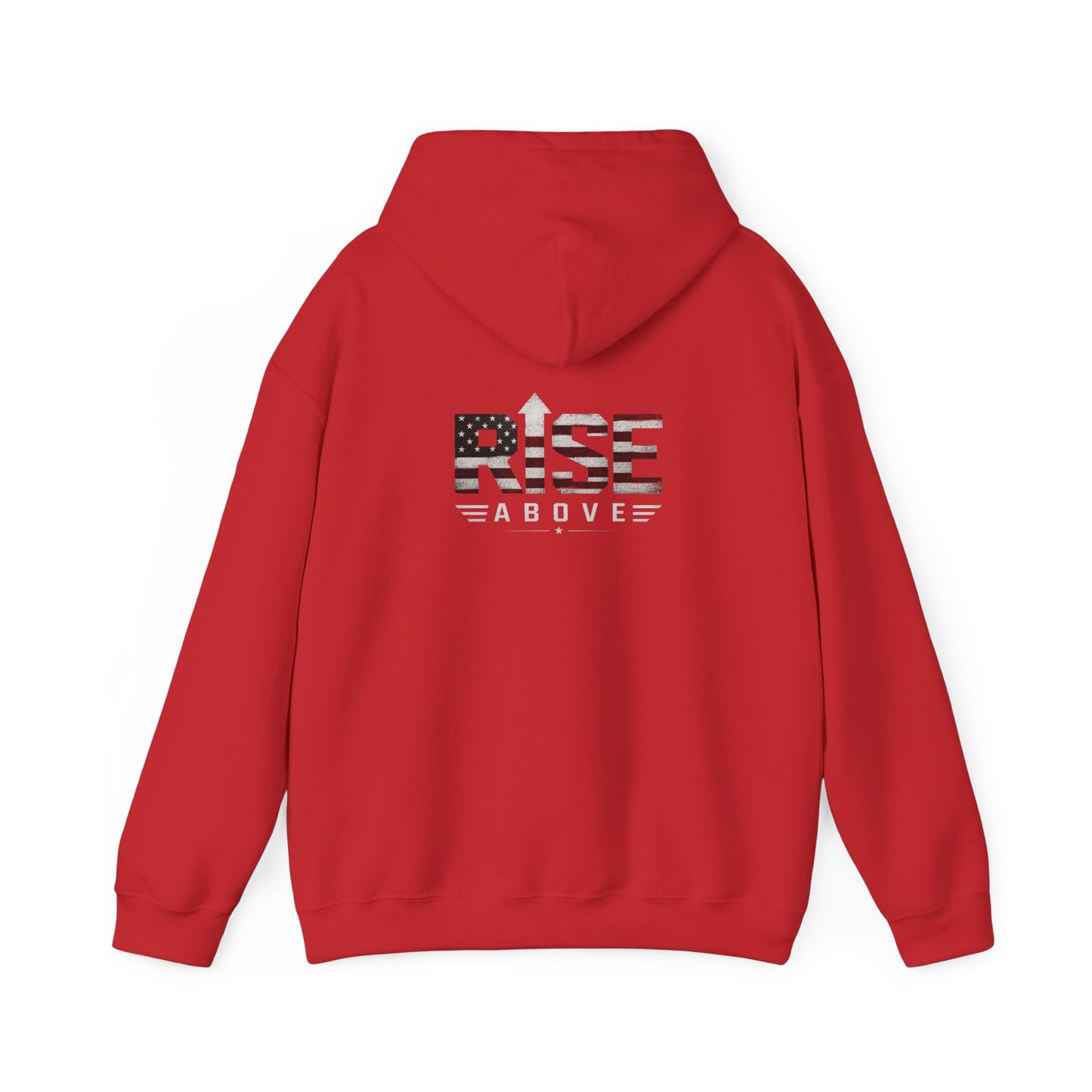 Rise Above Hoodie – American Flag Patriotic Graphic Pullover