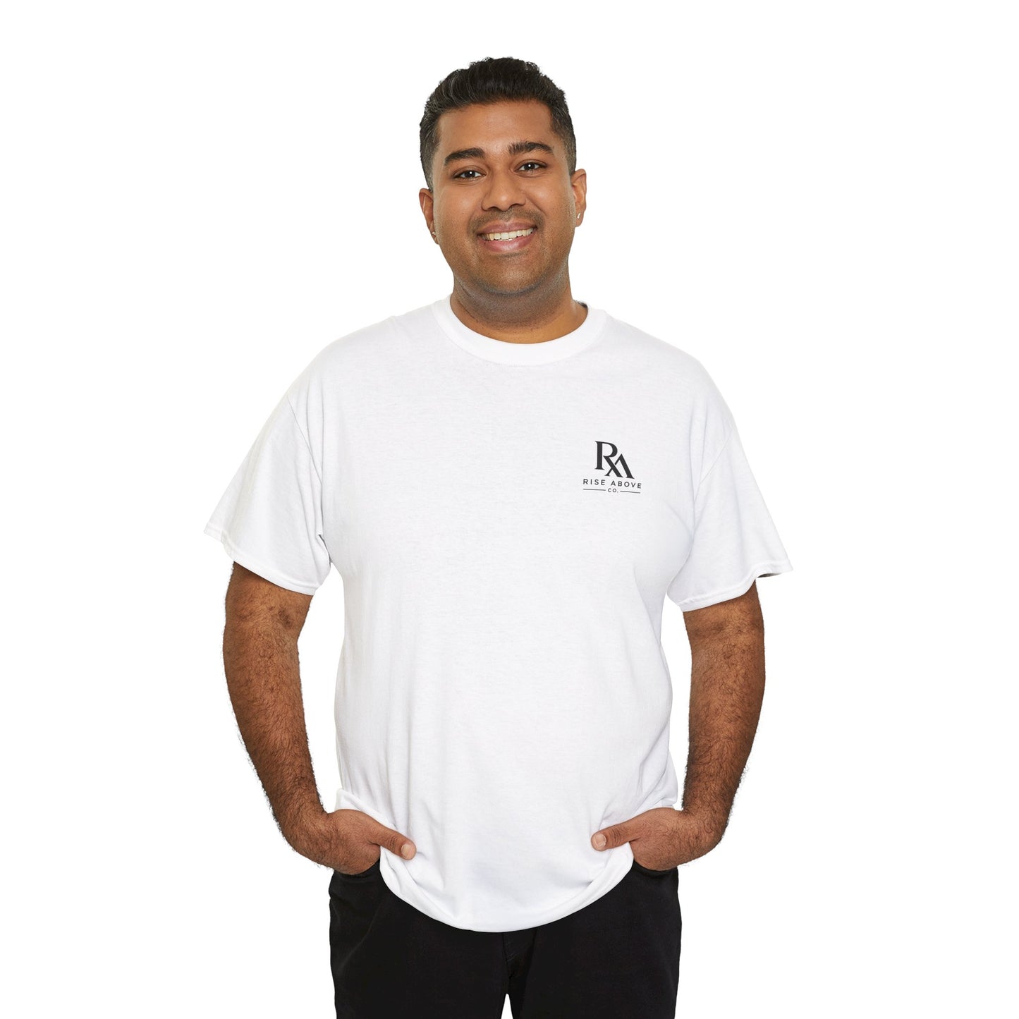 Patriotic "Rise Above" Tee — American Flag Graphic Cotton T-Shirt